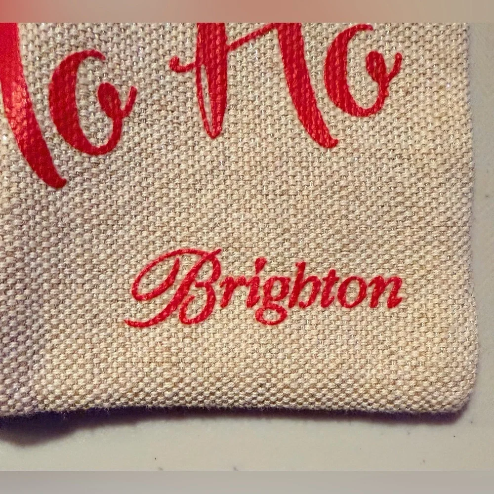Brighton | Ho Ho Ho Sparkle Canvas Christmas Zipper Cosmetic Bag